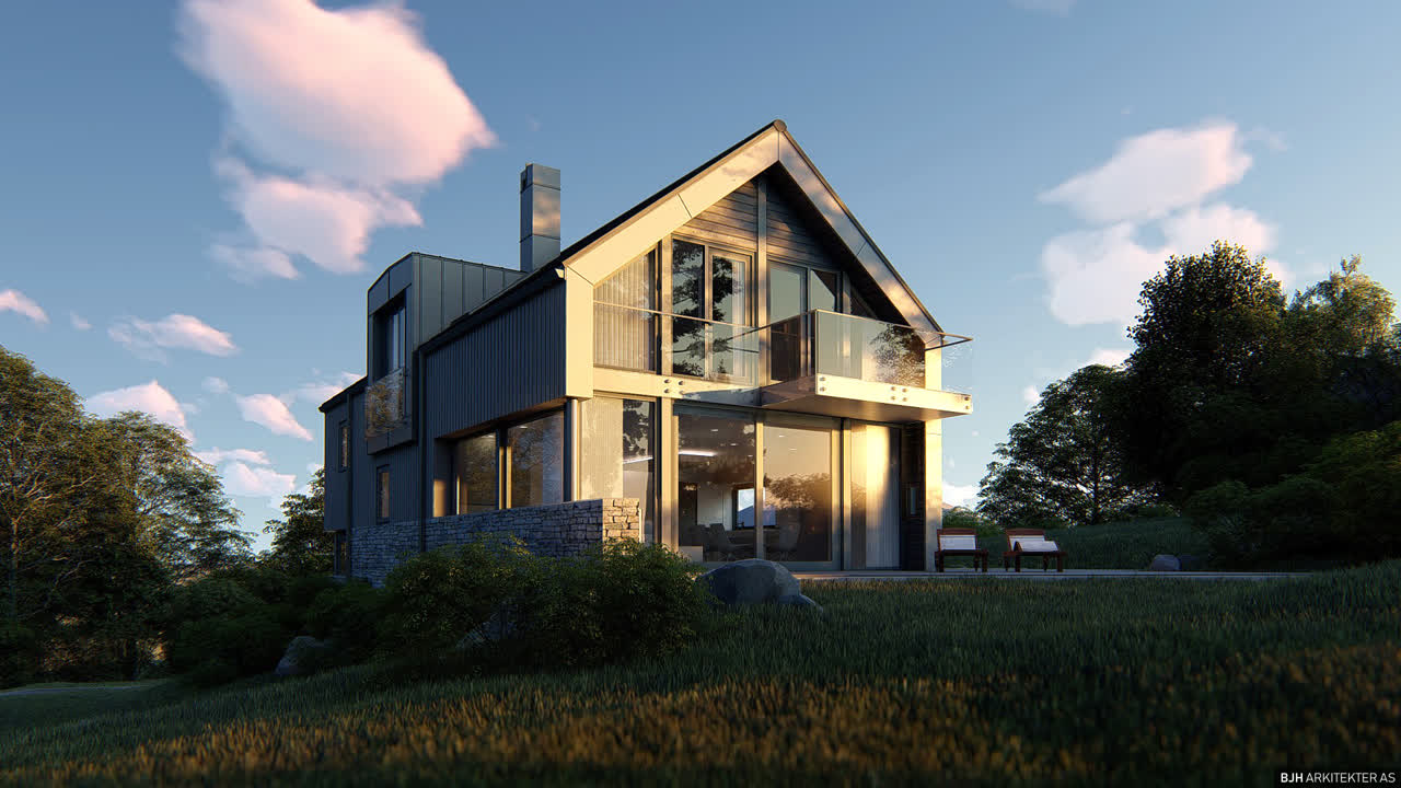 Illustrasjon: enebolig, Holmestrand