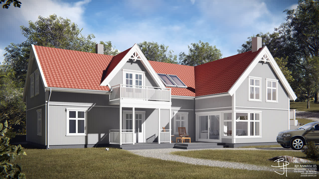 Illustrasjon: enebolig, Vestfold